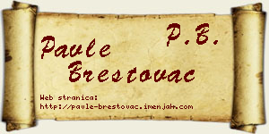 Pavle Brestovac vizit kartica